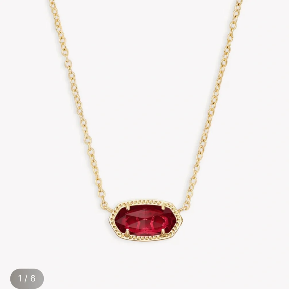 Kendra Scott Gold Necklace with Red Stone - Picture 1 of 3